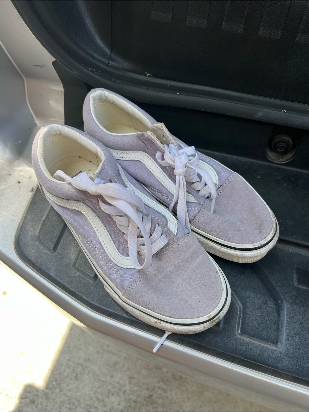Vans Lavender and White Old Skool Sneakers